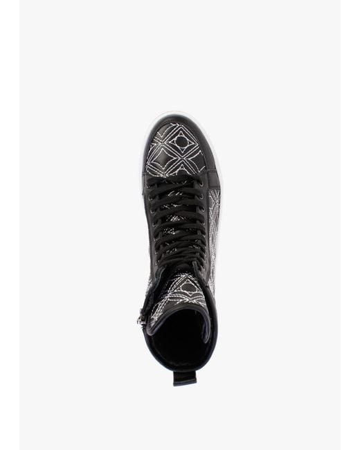 Daniel Bimpani Black Leather Quilted High Top Trainers