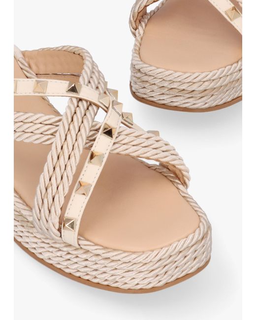 Daniel Multicolor Popey Cream Rope Slab Wedge Mules