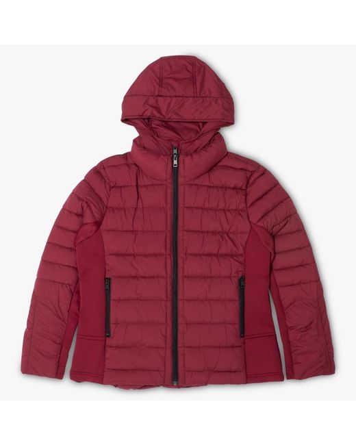 Daniel Footwear Quilted Red Padded Hooded Jacket
