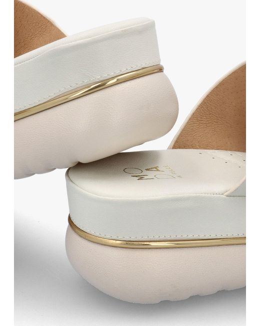 Moda In Pelle White Jesse Off Toe Post Wedge Sandals