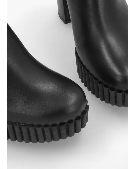 Alpe Ablush Black Leather Platform High Heel Ankle Boots | Lyst