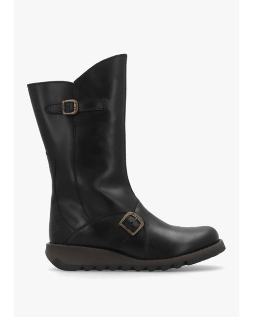 Fly London Black 'mes 2' Calf Length Boots