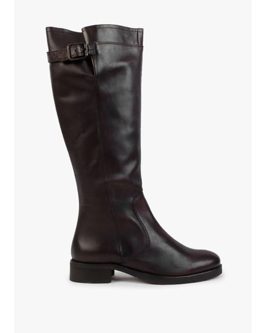 Manas Brown Leather Knee High Boots