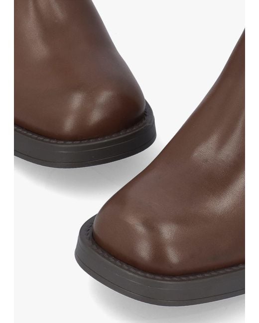 Daniel Brown Light Curved Square Toe Block Heel Chelsea Boots