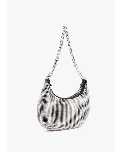 Marc Jacobs White The Rhinestone Small Crystals Curve Shoulder Bag