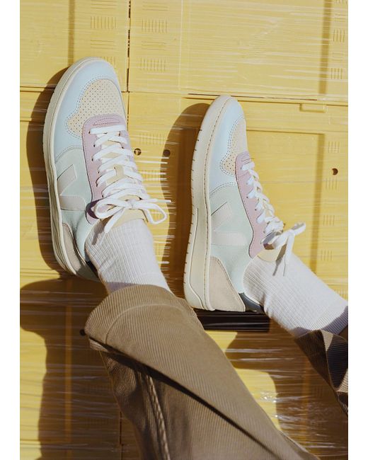 Veja White V-10 Suede Jade Multico Trainers