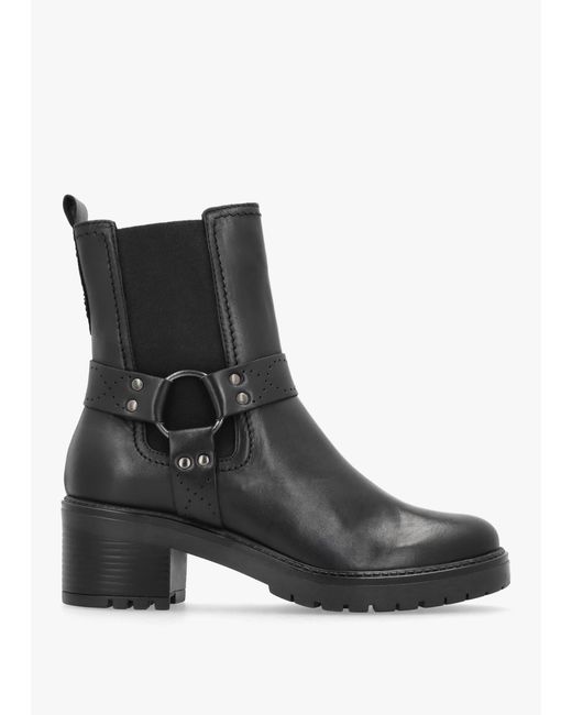 Moda In Pelle Butini Black Leather Block Heel Chelsea Boots