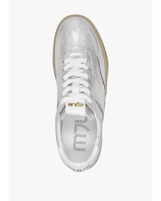 Mjus White Genova Metallic Leather Trainers
