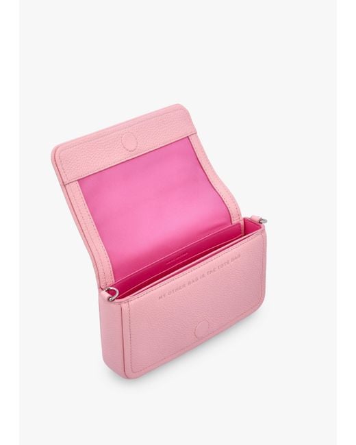 Marc Jacobs Pink The Leather Mini Ribbon Cross-Body Bag , Patent