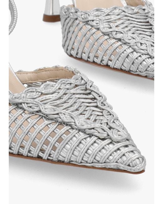 Daniel White Tiffi Low Woven Sling Back Mid Heel Court Shoes