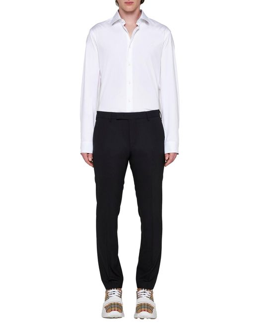 Burberry White Sherfield Stretch Cotton Shirt for men
