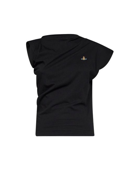 Vivienne Westwood Black Cotton Jersey Hebo Draped Top