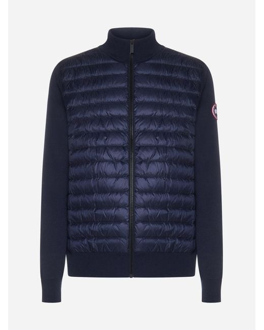 Canada Goose Hybridge Wool And Padded Nylon Cardigan in Blue Lyst UK