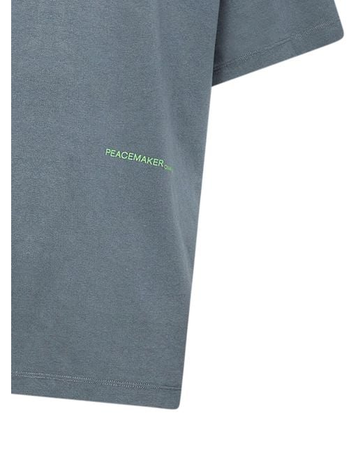 Oamc Peacemaker Blue Cotton Jersey Loose-Fit Printed T-Shirt for men