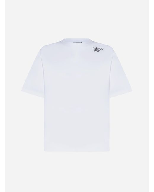 we11done White Logo Cotton T-shirt for men