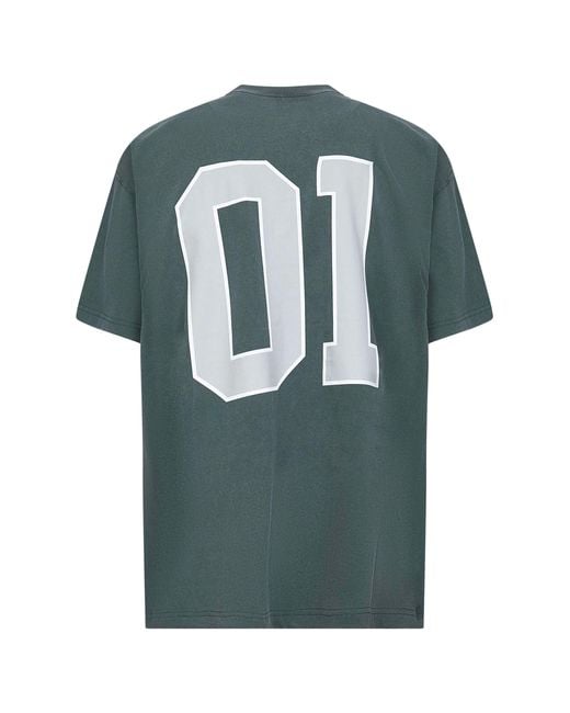 Balenciaga Green Basketball Oversize T-Shirt Bb for men