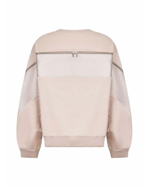 Felpa Girocollo Rosa Con Pannelli A Contrasto di Dries Van Noten in Natural da Uomo