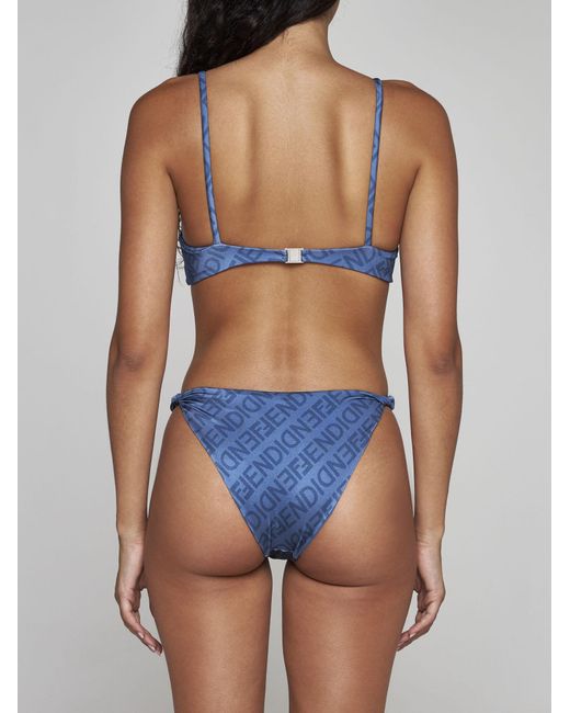Fendi Blue Mirror Print Bikini