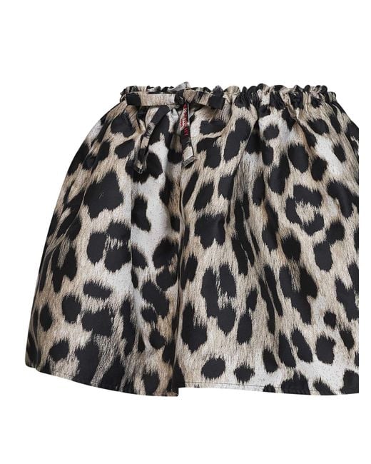 Givenchy Black Leopard Jacquard Flared Mini Skirt