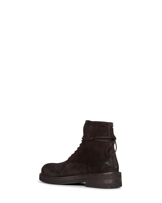 Marsèll White Dark Suede Parrucca Lace-Up Combat Boots for men