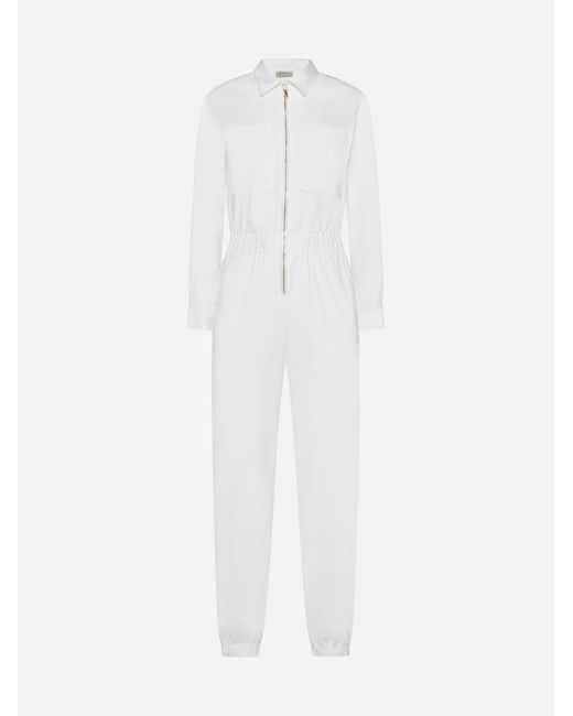 Blanca Vita White Trhyco Cotton-blend Jumpsuit