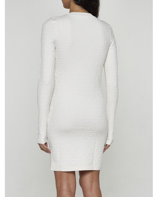 Fendi White Ff Mini Dress