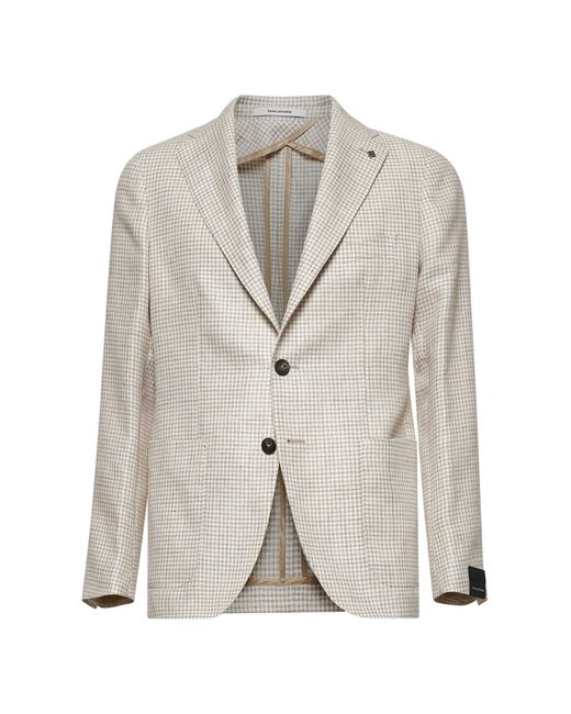 Tagliatore White Houndstooth Montecarlo Blazer for men