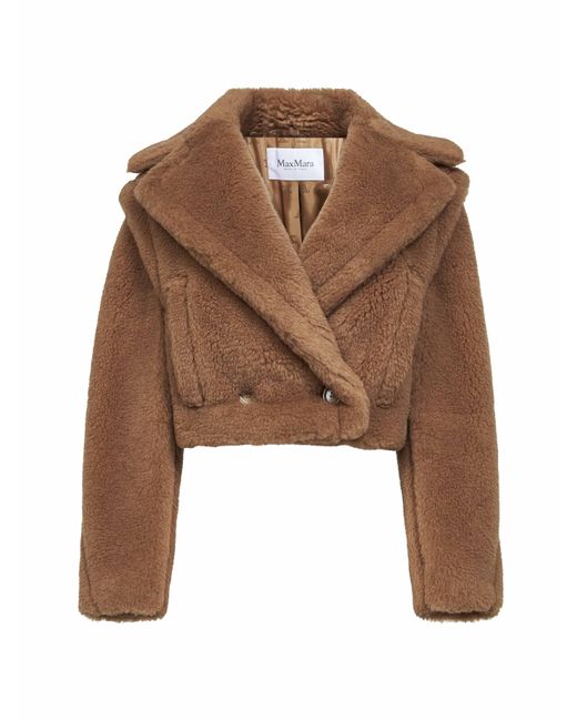 Max Mara Brown Teddy Santos 2-In-1 Cropped Gilet