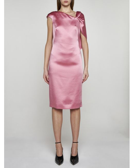 Givenchy Pink Satin Draped Dress
