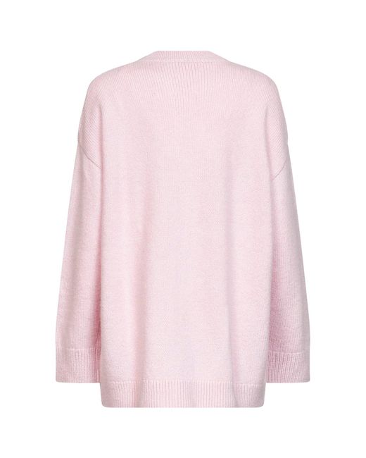 DIESEL Pink Wool And Alpaca Blend Knit M-Areela Cardigan