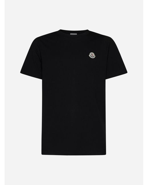 Moncler Black T-shirts And Polos for men