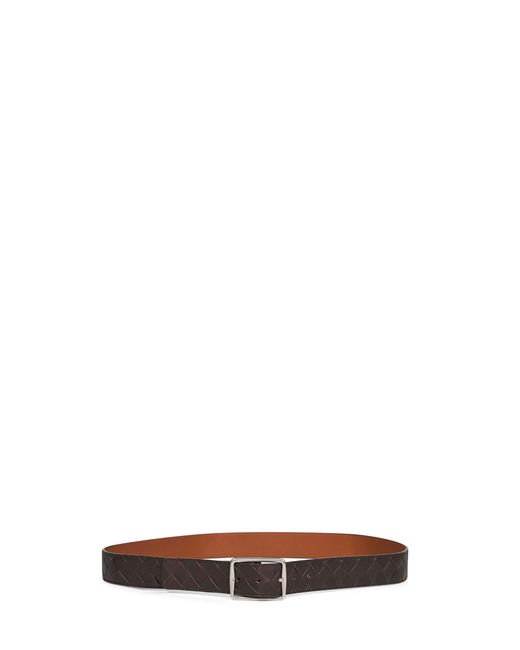 Bottega Veneta White Two-Tone Leather Reverso Reversible Belt for men