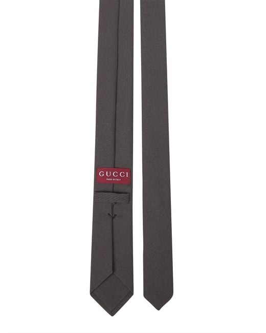 Gucci White Crepe-Effect Fabric Slim Tie for men