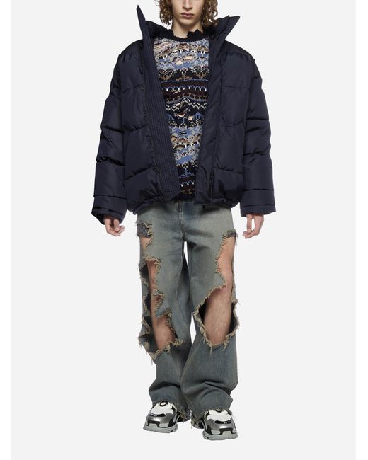 nylon oversized puffer jacket