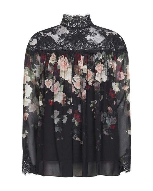 Blusa Hypnotic Nera Stampa Cascade di Zimmermann in Black