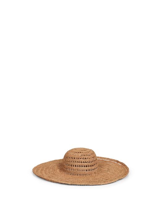 IBELIV Brown Tea Raffia Miaro Floppy Beach Hat