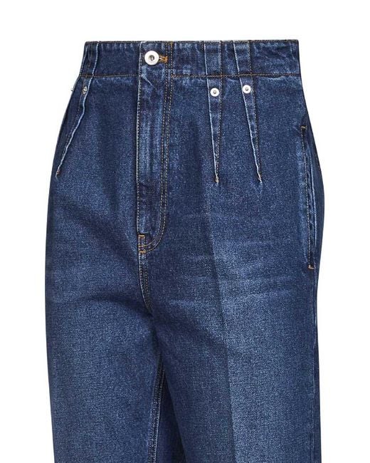 Mugler Blue Denim Cigarette Jeans With Stirrups