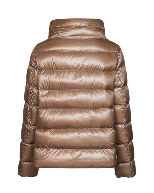 Herno Brown Taupe Ultralight Nylon Cape Down Jacket<Br