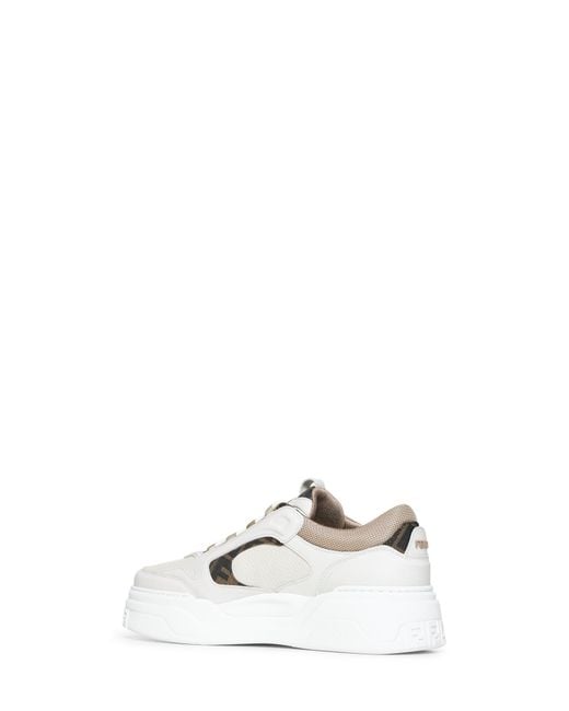 Fendi White Leather Force Sneakers