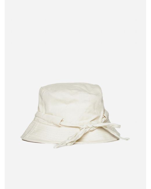 Jacquemus White Le Bob Gadjo Canvas Bucket Hat
