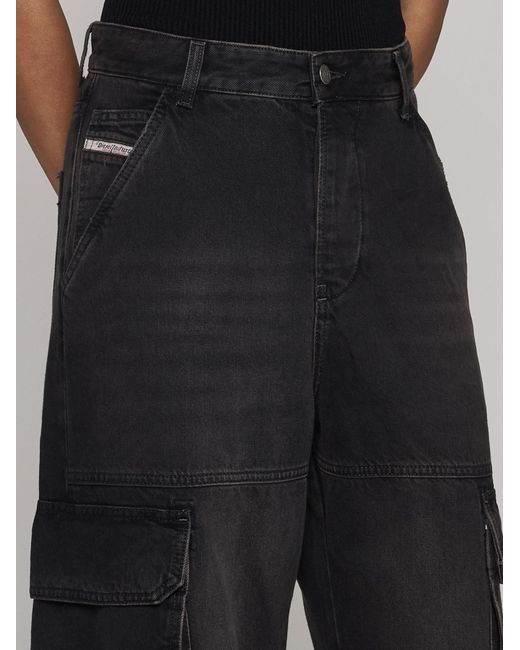 DIESEL Black Cargo Denim Jeans