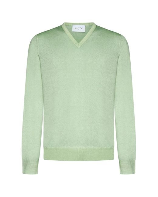 D 40 Green Virgin Wool Crew-Neck for men
