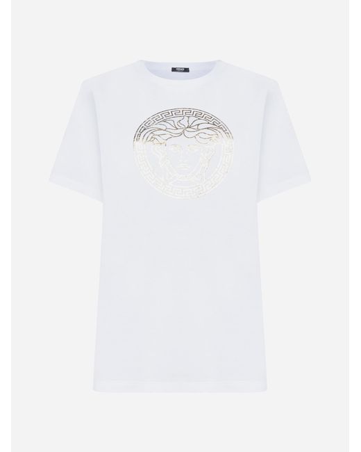 Versace White Medusa Logo Cotton T-shirt