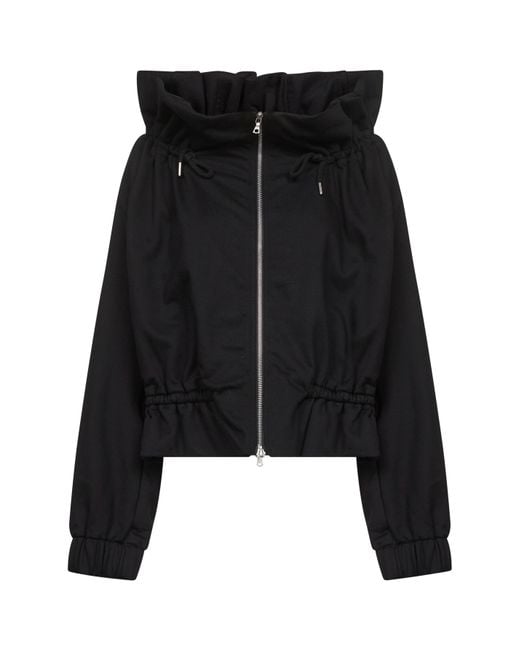 Dries Van Noten Black Heavyweight Jersey Zip-Up Cocoon Blouson