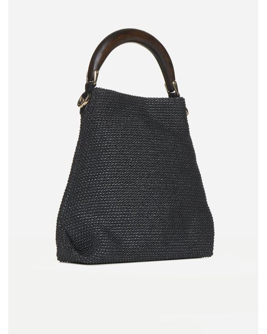 Roberto Festa Black Crochet Fabric Bag