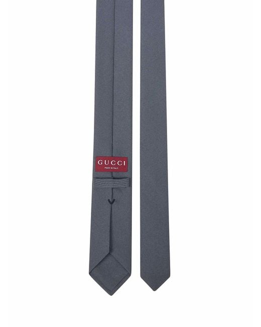 Gucci White Crepe-Effect Fabric Slim Tie for men