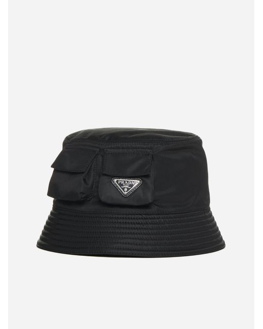 Prada Black Re-nylon Bucket Hat for men