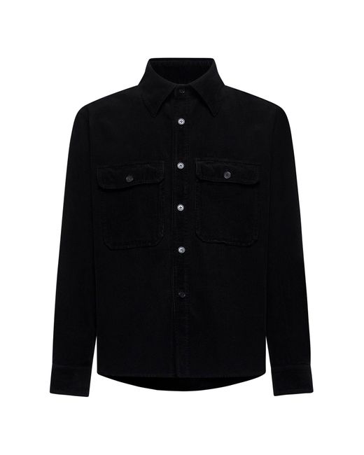 Saint Laurent Black Corduroy Overshirt for men