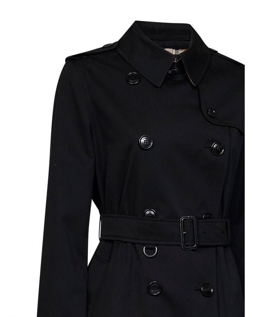 Burberry Black Heritage Kensington Short Trench Coat
