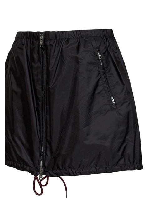 Prada Abbigliamento Black Re-Nylon Zip-Up Mini Skirt